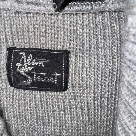 Alan Stuart Gray Ribbed Cardigan Button Down Sweater Size M - Picture 3 of 7